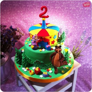 Торт детский - Маша и медведь в цирке