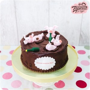 Торт на день рождения - Поросята в шоколаде