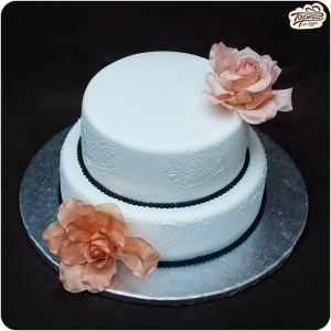 Торт на свадьбу - Две розы