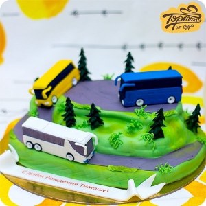Детский торт - Автобусы