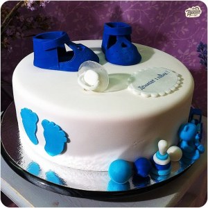 Торт детский - Пинетки синие