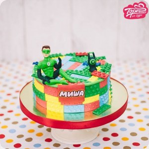 Торт детский - Лего Зеленый фонарь