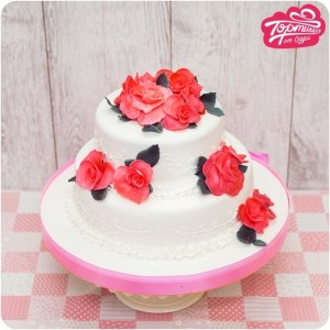 Торт на свадьбу - Букет роз