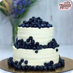 Свадебный торт - Голубика со сливками