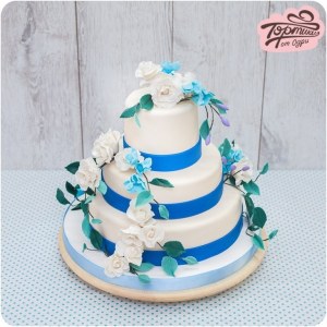 Свадебный торт Торжественный синий цвет