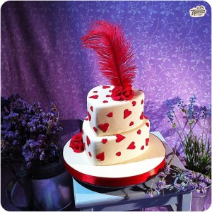 Торт свадебный - Сердце с пером