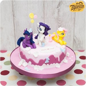 Торт детский - Литл пони - с тремя фигурками