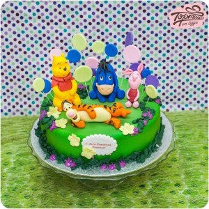 Торт детский - Винни Пух на празднике